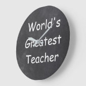 Grande Horloge Ronde Le plus grand cadeau d'enseignant de Chalkboard De (Angle)