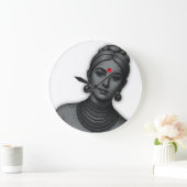 Grande Horloge Ronde Le Regard Royal - Reine Indienne en Ligne Art (Maison)