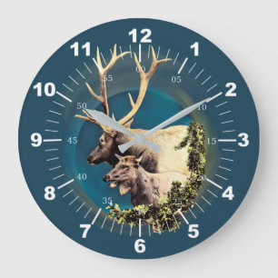 Grande Horloge Ronde Le Stag et l'Arrière