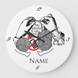 Grande Horloge Ronde Le téléphone est sur Knit Thunder_Cove