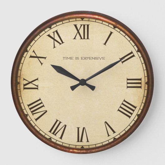 Grande Horloge Ronde Le Temps Est Cher (Recto)