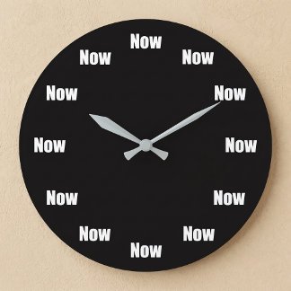 Grande Horloge Ronde Le temps est maintenant Yoga Méditation Pleine Con