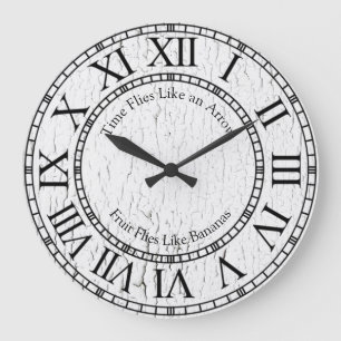 Grande Horloge Ronde Le temps file comme une flèche