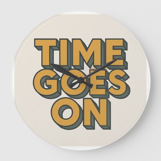 Grande Horloge Ronde Le Temps S'Écoule À Mur, 10" Arrondi (Recto)