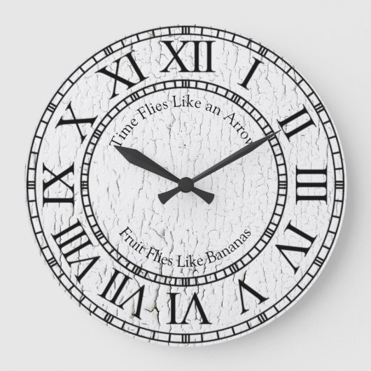 Grande Horloge Ronde Le temps vole comme une flèche (Recto)