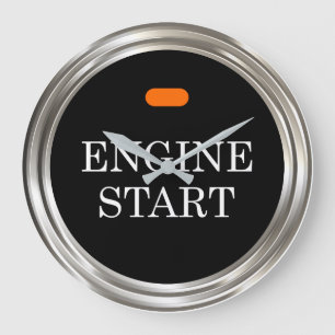 Grande Horloge Ronde Le thème de la voiture Cool Mens Man Cave