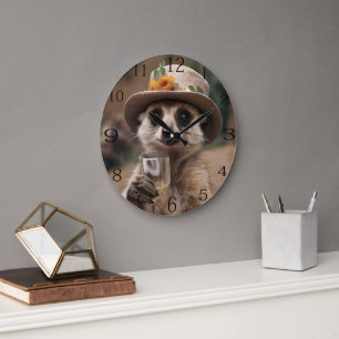 Grande Horloge Ronde Le Vin De Granny Meerkat,