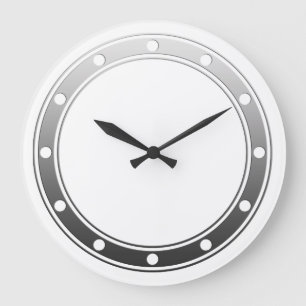 Grande Horloge Ronde Le visage d'horloge sonne des points gris pour vot