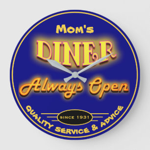 Grande Horloge Ronde Le wagon-restaurant de la maman ou tout bleu