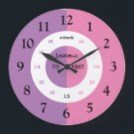 Grande Horloge Ronde Learn To Tell | Personalized | Large<br><div class="desc">Teachers and parents veulent les love this clock featuring easy to read numerals ! The hours and minutes and clearly marked, with the hours in black, and the minutes to and past in white. This clock comes in 3 styles, Round Medium (8"), Round Large (10.75") et Square Large (10.75"). Perfect...</div>