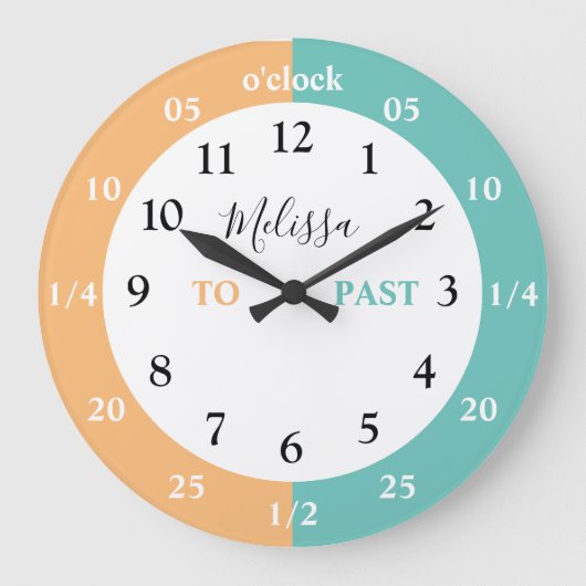Grande Horloge Ronde Learn To Tell | Personalized | Large (Recto)