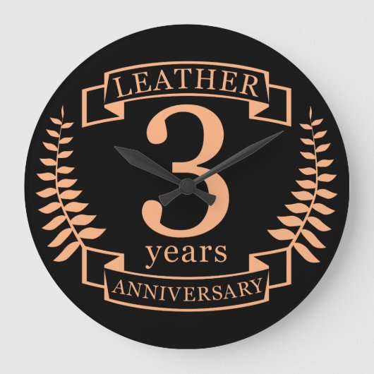 Grande Horloge Ronde Leather 3 ans mariage anniversaire (Recto)