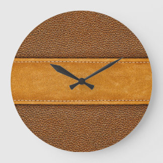 Grande Horloge Ronde Leather Luxe : Elégance Brown avec points