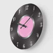 Grande Horloge Ronde Lecteur vinyle long (Angle)