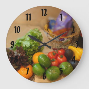 Grande Horloge Ronde Légume dans des nombres de Buenos Aires W