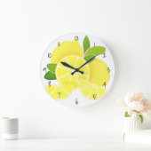 Grande Horloge Ronde Lemons | Sunny citrus (Maison)