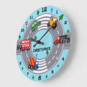 Grande Horloge Ronde L'Enfance Se Demande. Circulation routière, voitur (Angle)