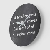 Grande Horloge Ronde L'enseignant donne des actions Cares Chalkboard Id (Angle)