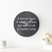 Grande Horloge Ronde L'enseignant donne des actions Cares Chalkboard Id (Maison)