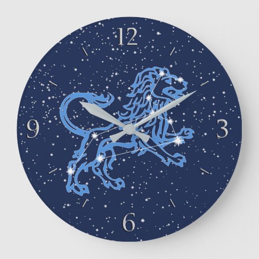 Grande Horloge Ronde Leo Constellation and Zodiac Sign with Stars (Recto)