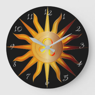 Grande Horloge Ronde Léo Soleil Signe du zodiaque Mois de naissance Noi