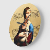 Grande Horloge Ronde Léonard de Vinci Lady avec Ermine (Angle)