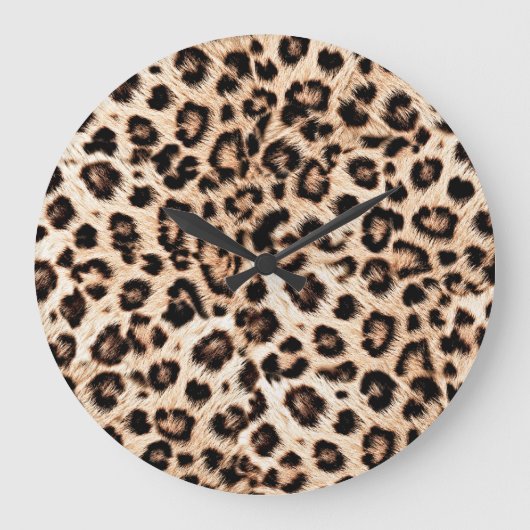 Grande Horloge Ronde Leopard Design Motif : Wild Elegance. (Recto)