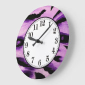 Grande Horloge Ronde Léopard pourpre (Angle)
