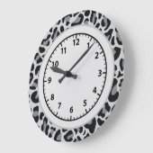 Grande Horloge Ronde Leopard Snow Leopard Clock (Angle)