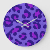 Grande Horloge Ronde "Leopard violet électrique" (Recto)