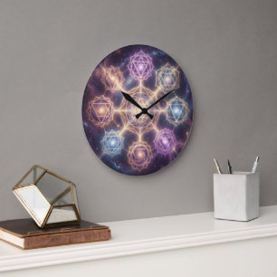 Grande Horloge Ronde Les 7 Chakras