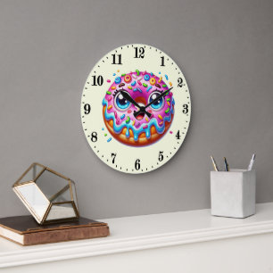 Grande Horloge Ronde Les amateurs de beignes adorables