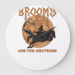 Grande Horloge Ronde Les Balais Sont Pour Les Amateurs De Cheval Hallow