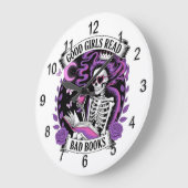 Grande Horloge Ronde Les Bonnes Filles Lisent Les Mauvais Livres (Angle)