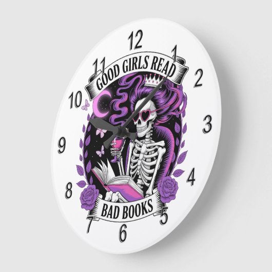 Grande Horloge Ronde Les Bonnes Filles Lisent Les Mauvais Livres (Angle)
