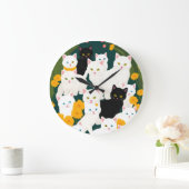 Grande Horloge Ronde Les chats rencontrent le groupe (Maison)