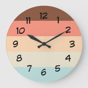 Grande Horloge Ronde Les couleurs de la cuisine pastel