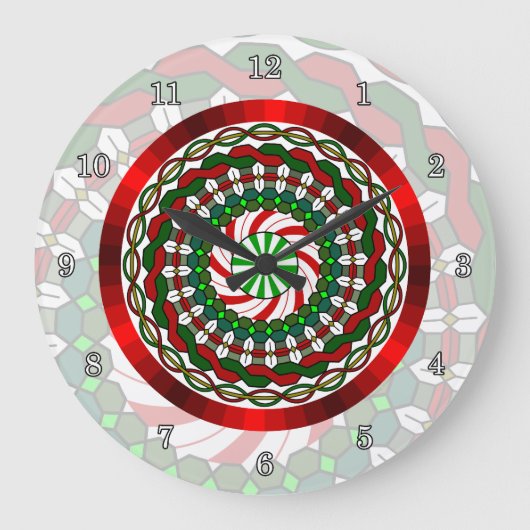 Grande Horloge Ronde Les couleurs de l'horloge de Noël (Recto)