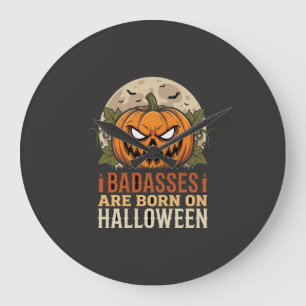 Grande Horloge Ronde Les durs à cuire naissent le jour de Halloween Pum