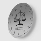 Grande Horloge Ronde Les échelles d'argent de la justice (Angle)