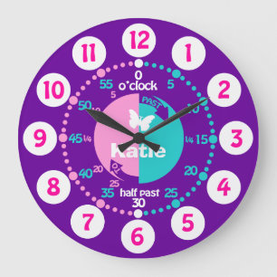 Grande Horloge Ronde Les filles apprennent à dire à temps l'horloge