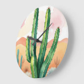 Grande Horloge Ronde Les fleurs du désert peintes (Angle)