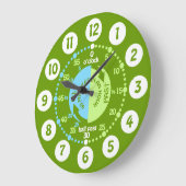 Grande Horloge Ronde Les garçons apprennent à dire l'heure verte horlog (Angle)