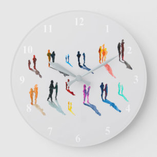 Grande Horloge Ronde Les gens art aquarelle fine art