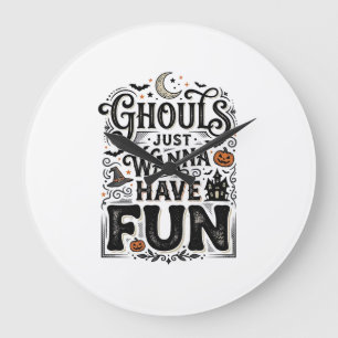 Grande Horloge Ronde Les goules veulent juste s'amuser conception vecto