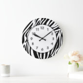 Grande Horloge Ronde Les hordes de la faune de Zebra Stripes (Maison)