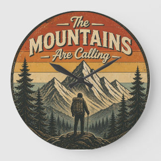 Grande Horloge Ronde Les montagnes appellent – Randonnée vintage
