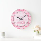 Grande Horloge Ronde Les patteries de Book en rose. Réading theme with  (Maison)