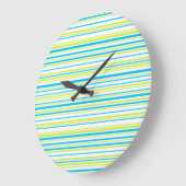 Grande Horloge Ronde Les Patterns de Stripes (Angle)