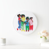 Grande Horloge Ronde Les Petites Filles Noires "De Retour" (Maison)